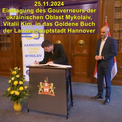 20241125 Goldenes Buch Gouverneur ukrainischer Oblast Mykolaiv